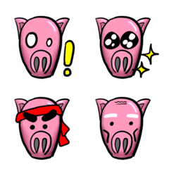 [LINE絵文字] Weird pig expression stickerの画像