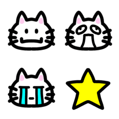 [LINE絵文字] シンプル ネコ絵文字の画像