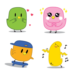 [LINE絵文字] Colorful Chicken Emojiの画像