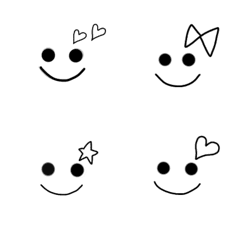 [LINE絵文字] monotone emoji cuteの画像
