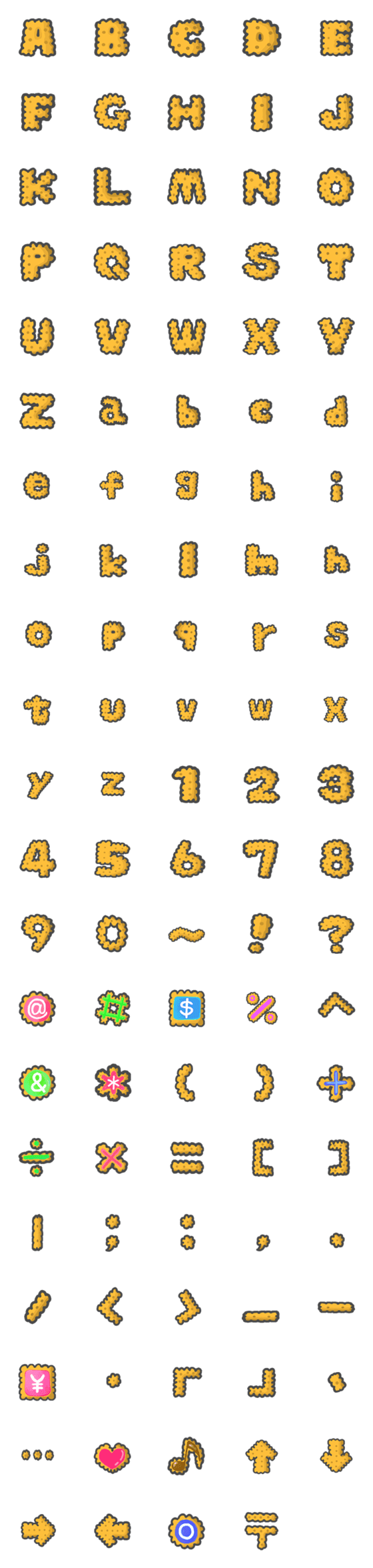 [LINE絵文字]かわいいアルファベットビスケットの画像一覧