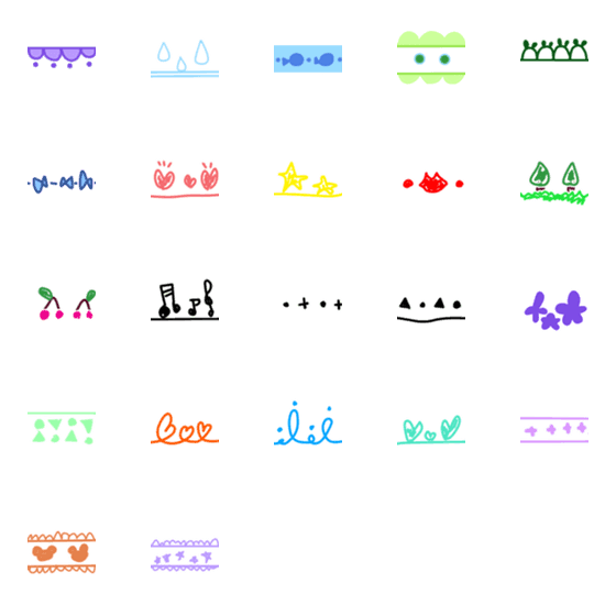 [LINE絵文字]かわいいデコライン1の画像一覧