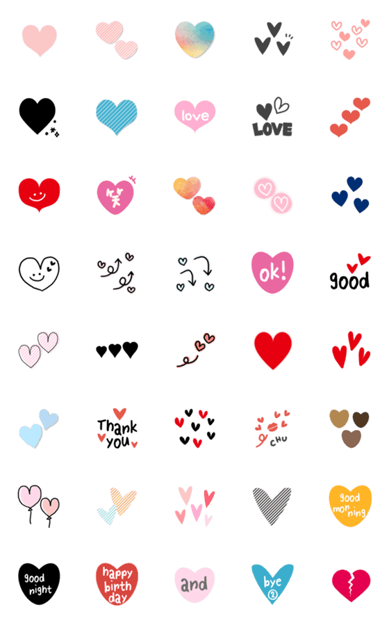 [LINE絵文字]気持ちを伝えるハートの絵文字の画像一覧