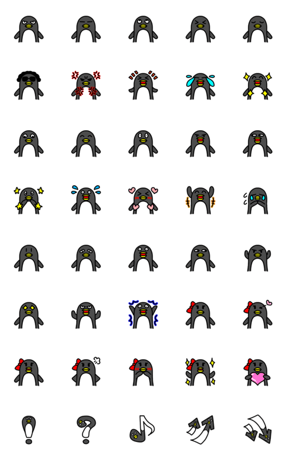 [LINE絵文字]シンプル ペンギン絵文字の画像一覧