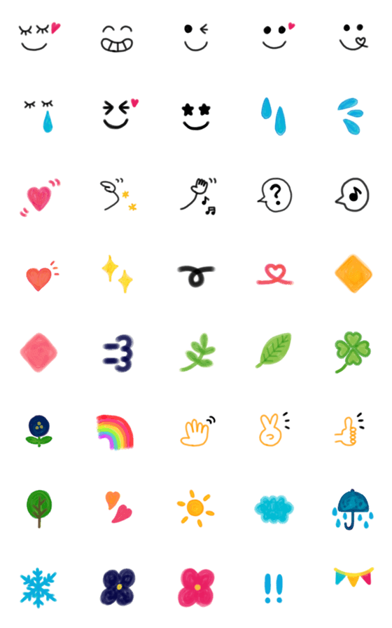 [LINE絵文字]simple emoji～水彩～の画像一覧