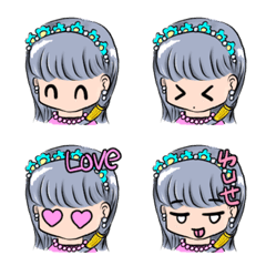[LINE絵文字] Girly girl face stickersの画像