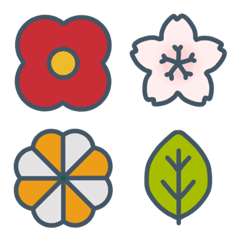 和の花文様の絵文字メイン画像