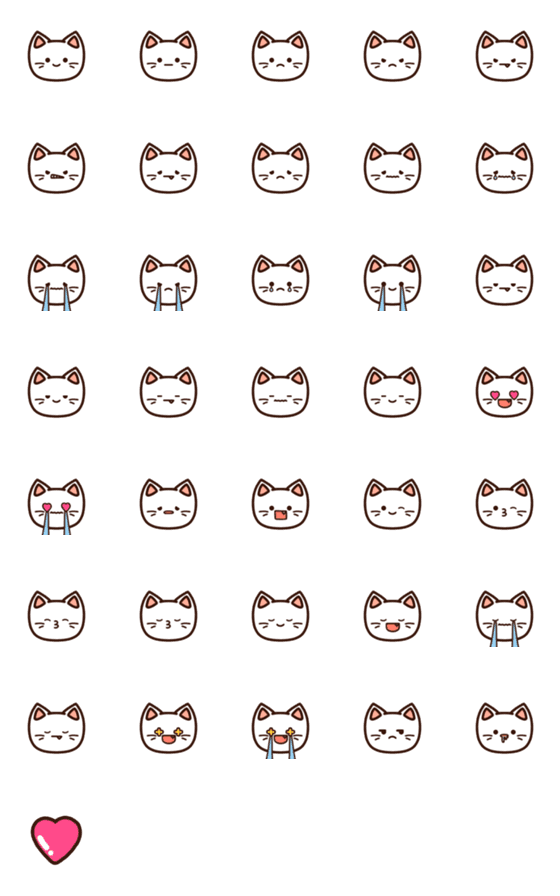 [LINE絵文字]CUTE CAT SHIROの画像一覧