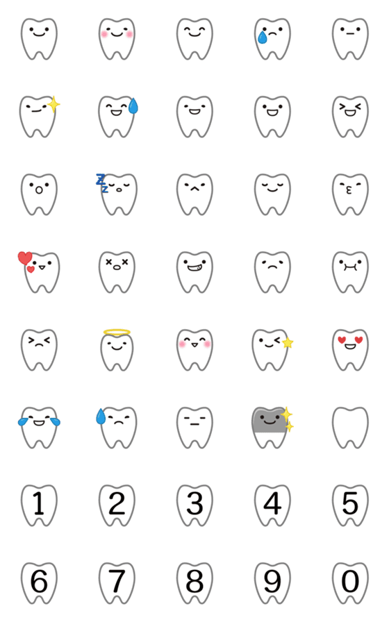 [LINE絵文字]Cute teeth！／かわいい歯！の画像一覧