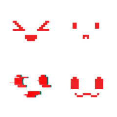 [LINE絵文字] 8-Bit Red Faces Emojiの画像