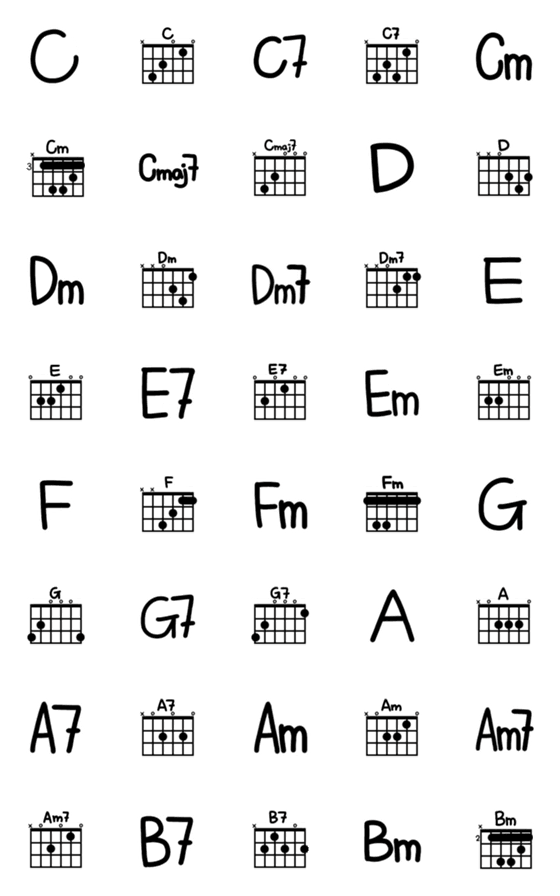 [LINE絵文字]Guitar chords EMOJIの画像一覧