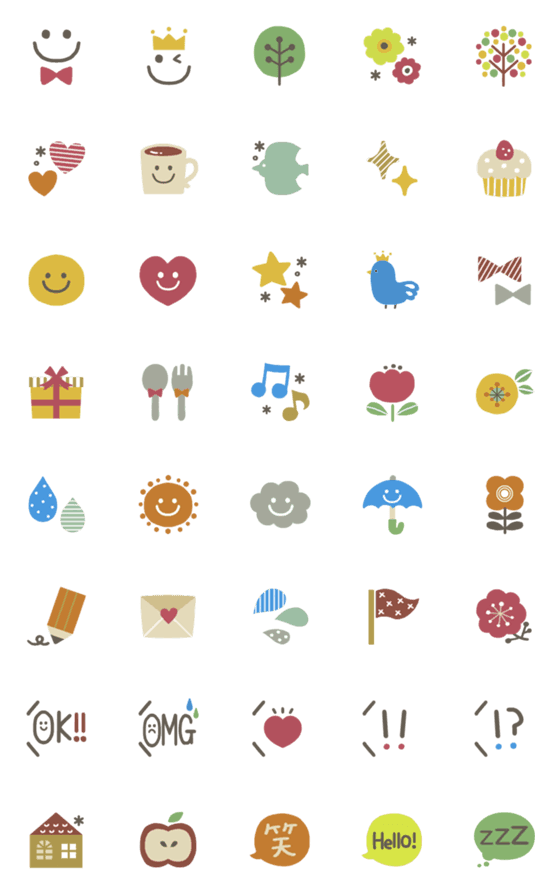 [LINE絵文字]毎日使える＊大人かわいい北欧風絵文字の画像一覧