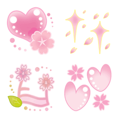 [LINE絵文字] ハート・キラキラ・音符の絵文字4(桜)の画像