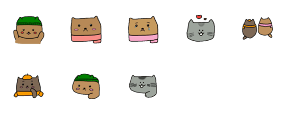 [LINE絵文字]つぶらいぬとねこの絵文字の画像一覧