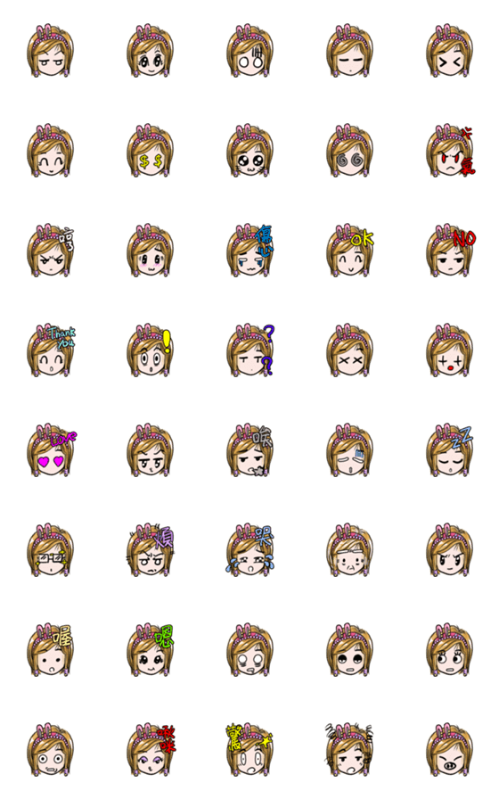 [LINE絵文字]Amei's daily expression stickersの画像一覧