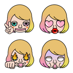 [LINE絵文字] 使える女の子の絵文字の画像