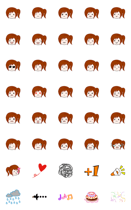 [LINE絵文字]Wengwa emoji 2:制服翁娃の画像一覧