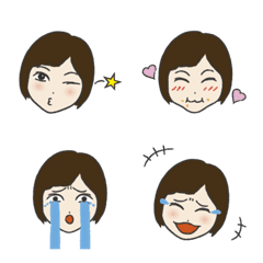 【普段使い】ショートカットの女の子の絵文字メイン画像
