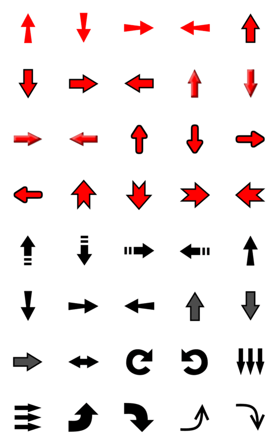 [LINE絵文字]矢印セット！！赤＆黒の画像一覧