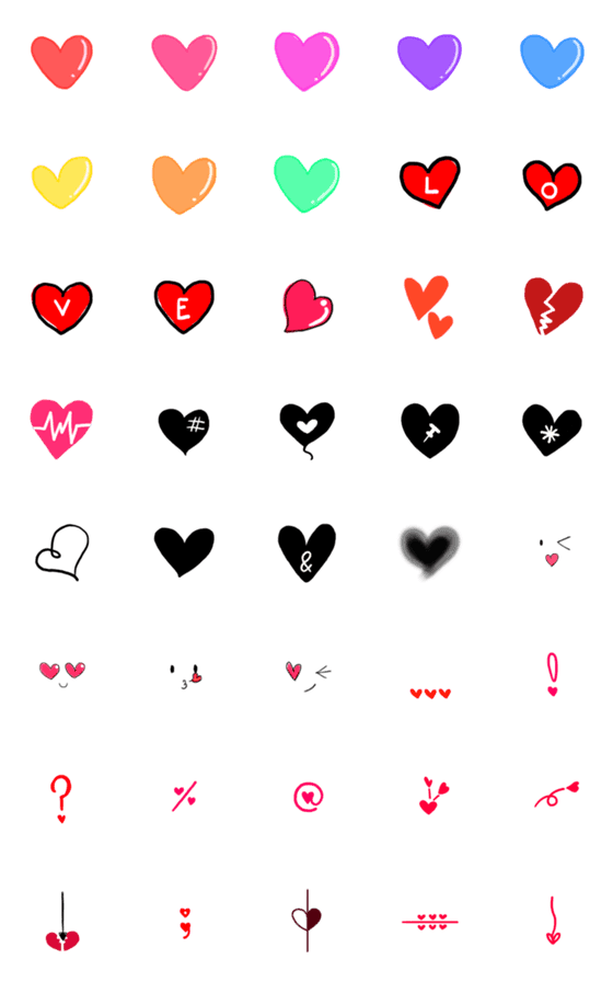 [LINE絵文字]Diverse Heart Emojiの画像一覧