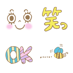 [LINE絵文字] 文末によく使うヘタかわいい絵文字2の画像