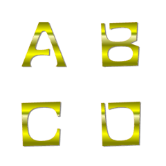 English uppercase 3 - gold lithographyの絵文字メイン画像