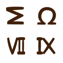 [LINE絵文字] 大文字のギリシャ文字とローマ数字の画像