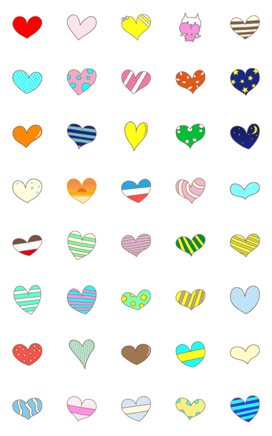 [LINE絵文字]大人かわいいハートの絵文字 Heart Emojiの画像一覧