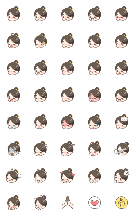 [LINE絵文字]Sno Thai Girl Emojiの画像一覧