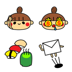 [LINE絵文字] たれ目な女の子の画像