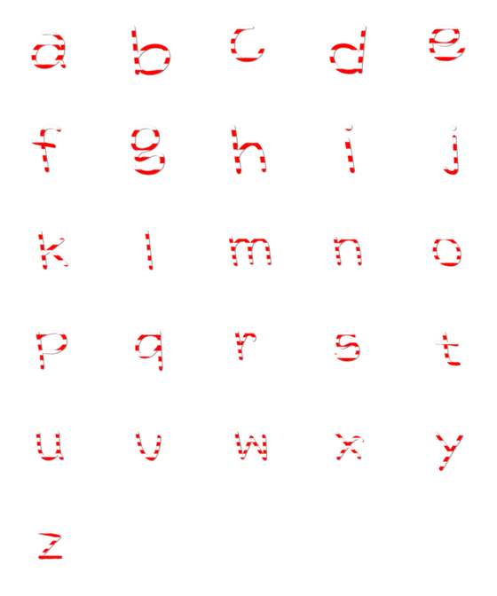 [LINE絵文字]English lowercase 1 - candy youngの画像一覧