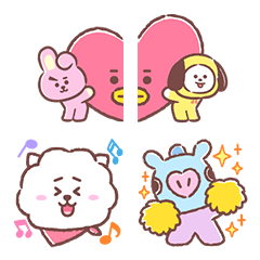 [LINE絵文字] ユニバースター BT21 ゆるふわ絵文字の画像