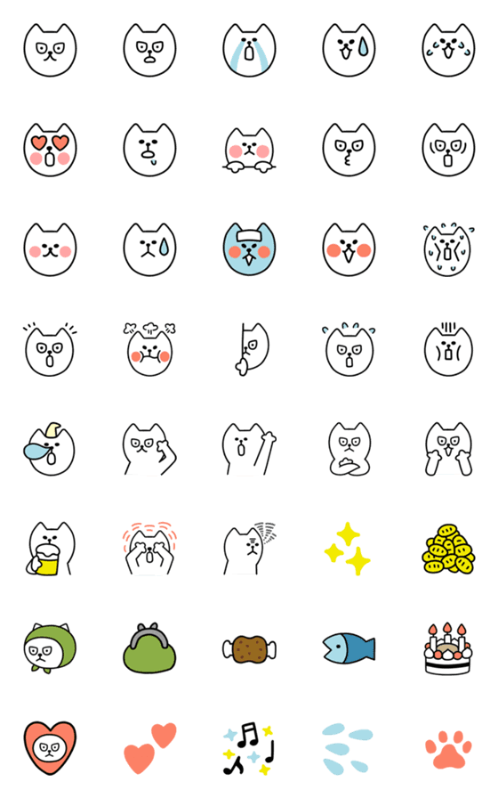 [LINE絵文字]しろねこトーフの画像一覧