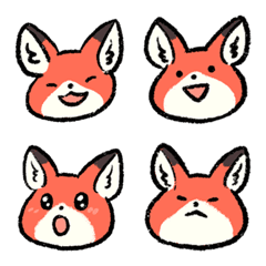 もふもふ 赤いキツネ えもじ セット 1の絵文字メイン画像
