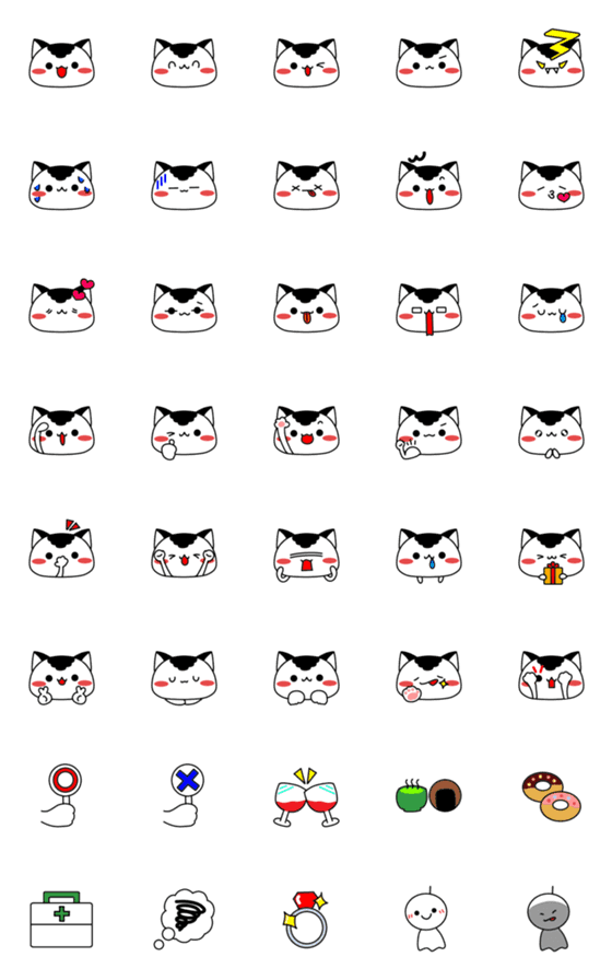 [LINE絵文字]しろくろこねこの画像一覧