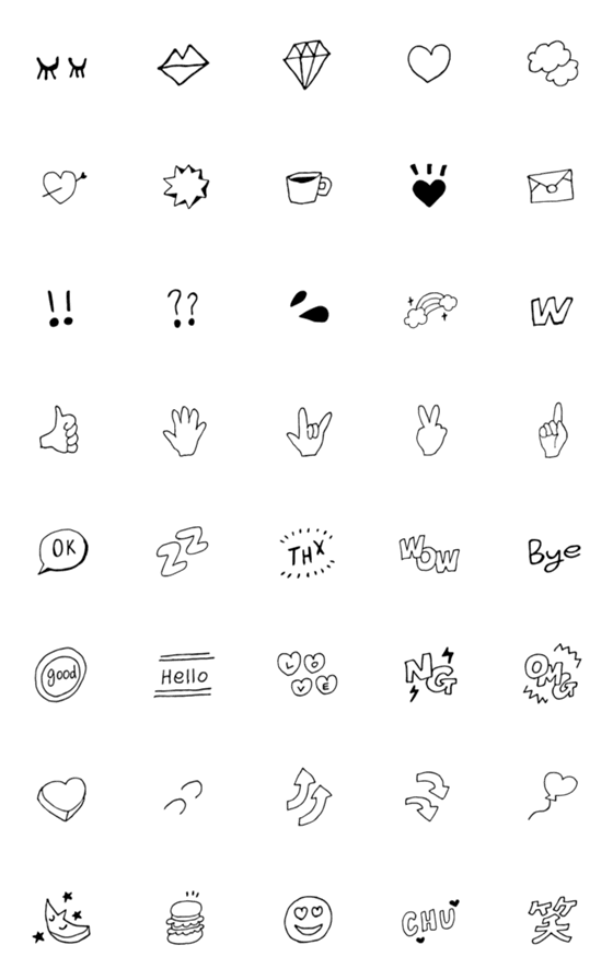 [LINE絵文字]モノクロ絵文字○▲の画像一覧