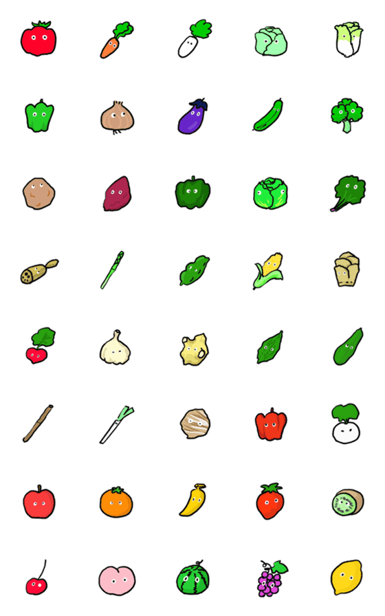 [LINE絵文字]シュール de お野菜の画像一覧