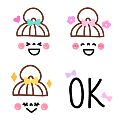 おだんごガールズフェイス絵文字2の絵文字メイン画像