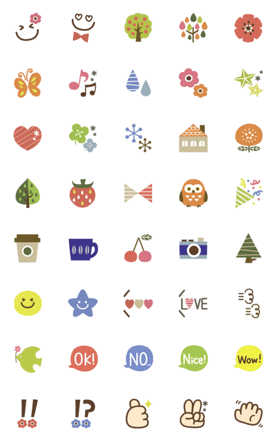 [LINE絵文字]毎日使える＊大人かわいい北欧風絵文字♡2の画像一覧
