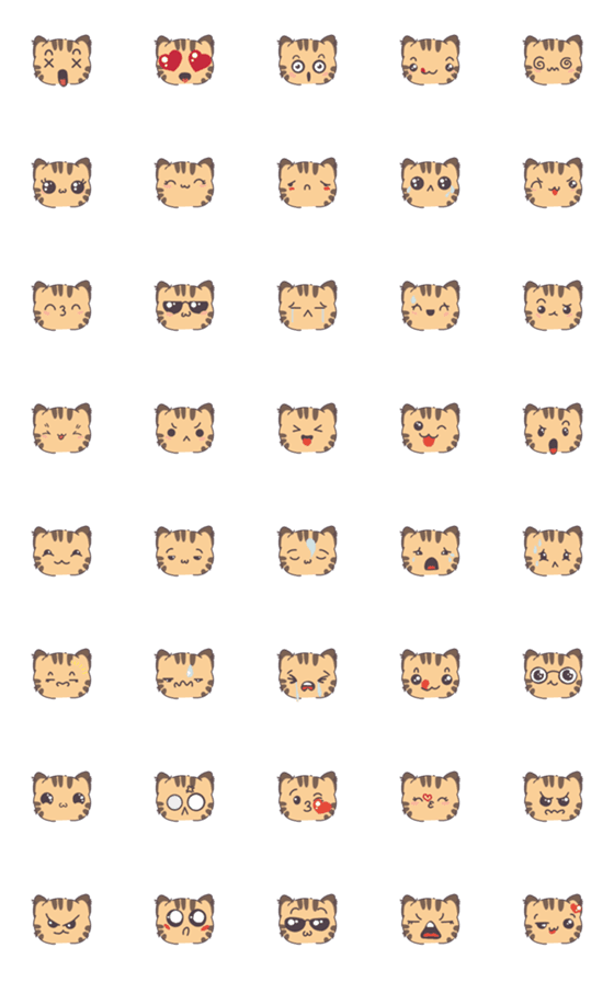 [LINE絵文字]Cute cat emotionsの画像一覧