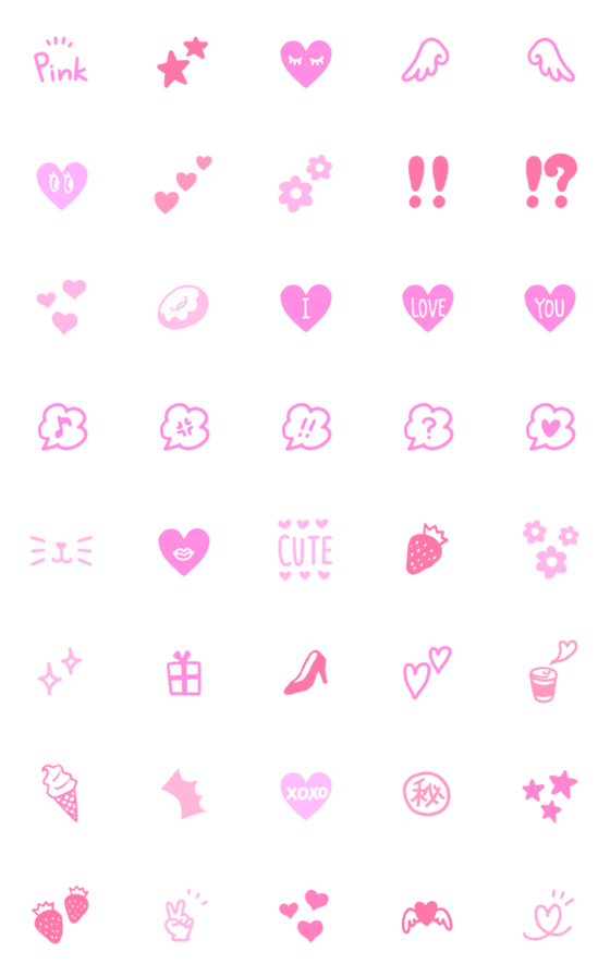 [LINE絵文字]♥可愛いを集めたピンクホリック♥の画像一覧