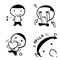 [LINE絵文字] A flat head boy emoji stickersの画像