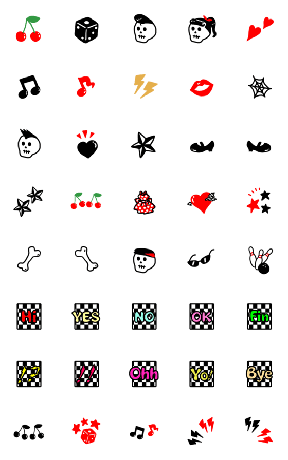 [LINE絵文字]ポップ★ロカビリーの画像一覧