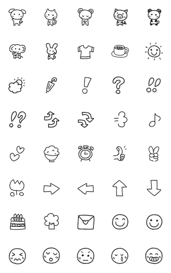 [LINE絵文字]モノクロ落書きの画像一覧