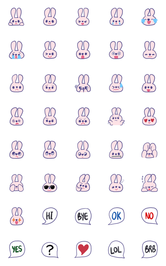 [LINE絵文字]Pinkish Rabbitの画像一覧