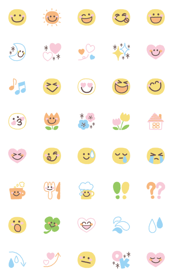 [LINE絵文字]スマイル他〜毎日使える大人かわいい絵文字の画像一覧