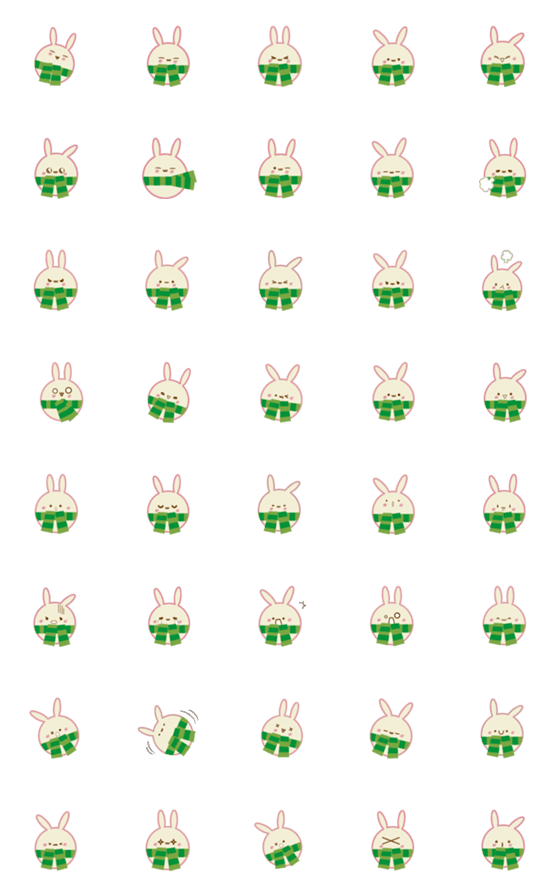 [LINE絵文字]Scarf rabbitの画像一覧