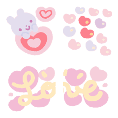 [LINE絵文字] つながるLOVE♡とうさぎの絵文字の画像