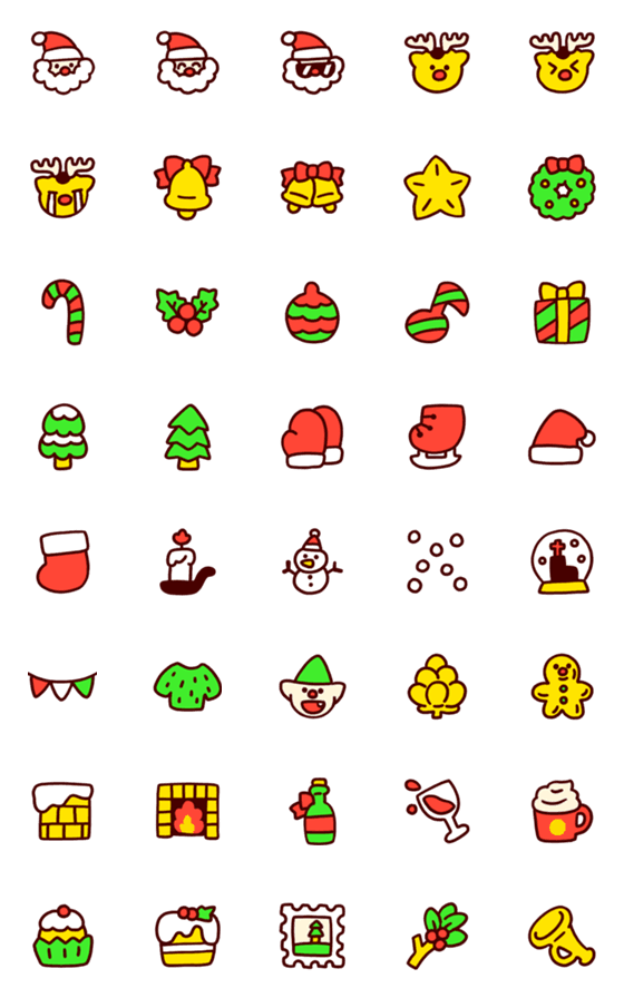 Line絵文字 かわいいメリークリスマス 40種類 250円