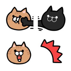 [LINE絵文字] 茶トラちゃんと黒猫ちゃんの絵文字の画像